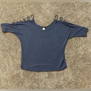 Blue Open shoulder top